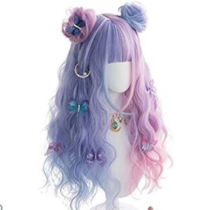 NWT Lolita Cosplay Blue and Purple Wig